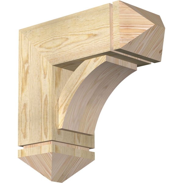 Ekena Millwork Thorton Arts and Crafts Rough Sawn Bracket w/ Offset Brace, Douglas Fir, 8"W x 20"D x 20"H BKT0806X20X20THR03RDF - main